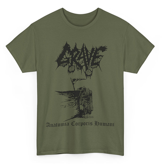Grave Anatomia Corporis Humani T shirt Military Green