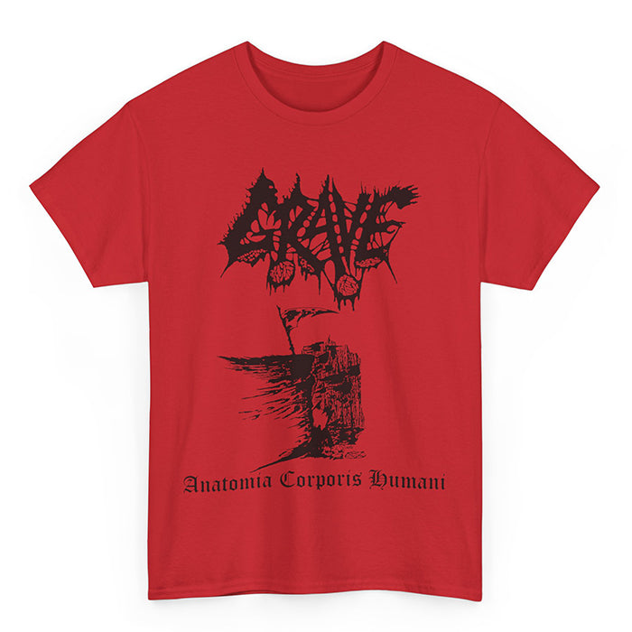 Grave " Anatomia Corporis Humani " T shirt Red