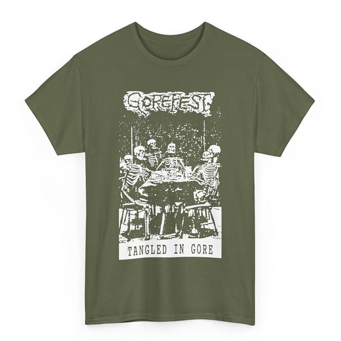 Gorefest " Tangled In Gore " T shirt Mililtary Green