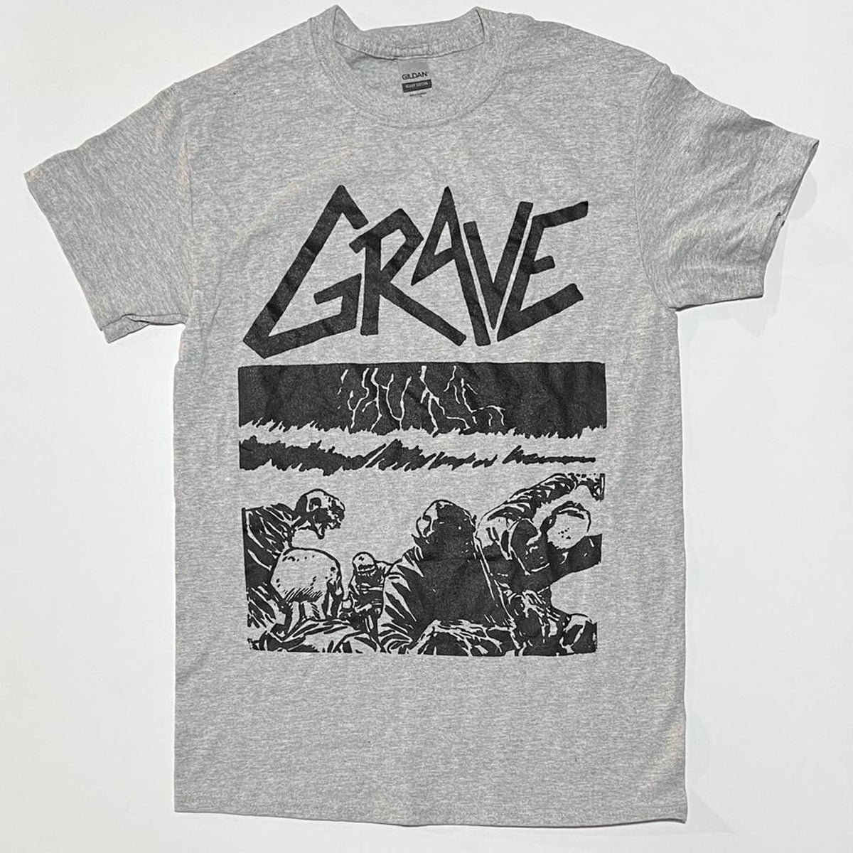 Grave " Sick Disgust Eternal " Athletic Gray T shirt