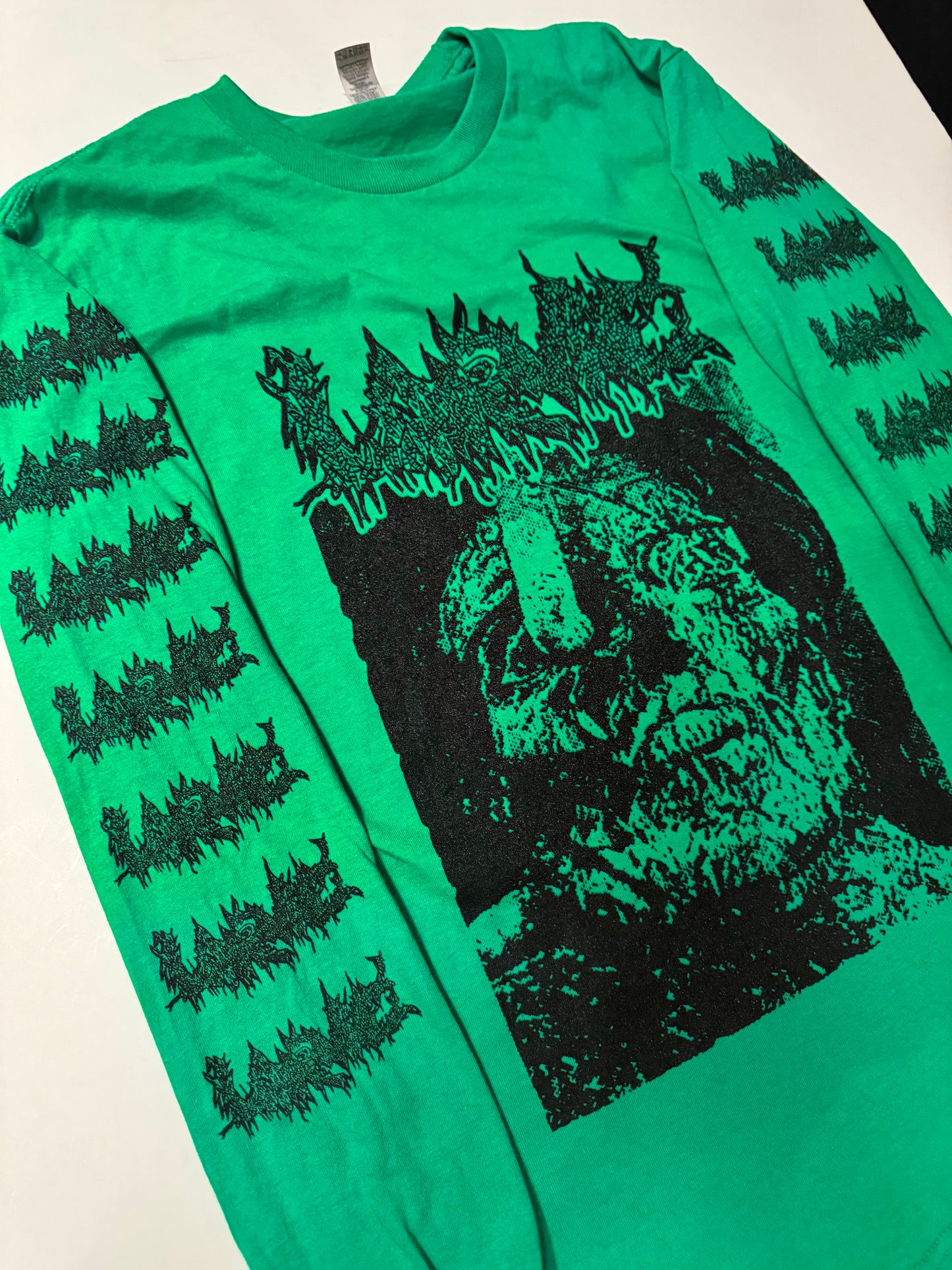 Larvae " Lust for the Dead " Longsleeve Green T-shirt with Sleeve prints
