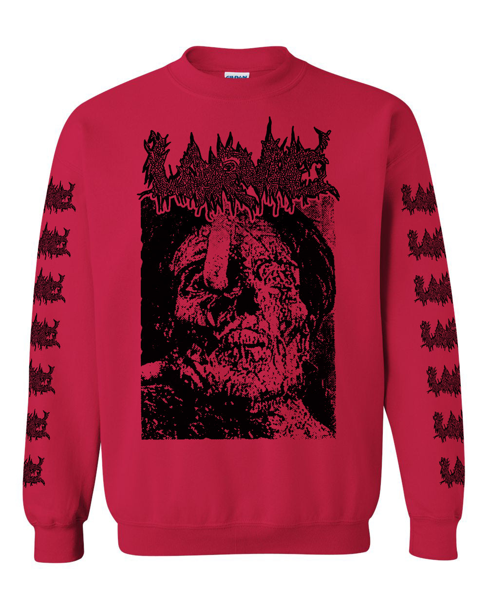 Larvae " Lust for the Dead " Sweatshirt Red with Sleeve print