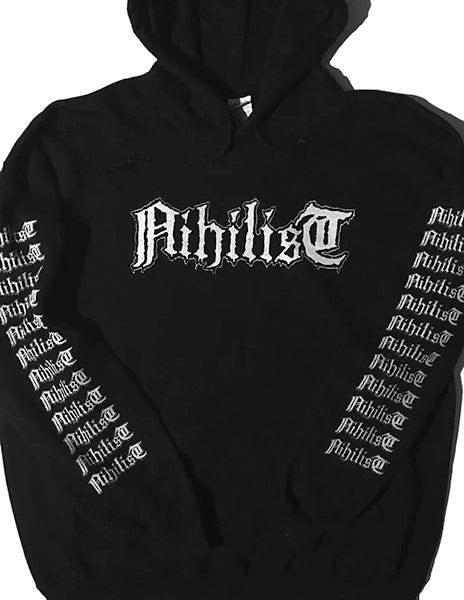 Nihilist Hooded Sweatshirt with logo Sleeve print