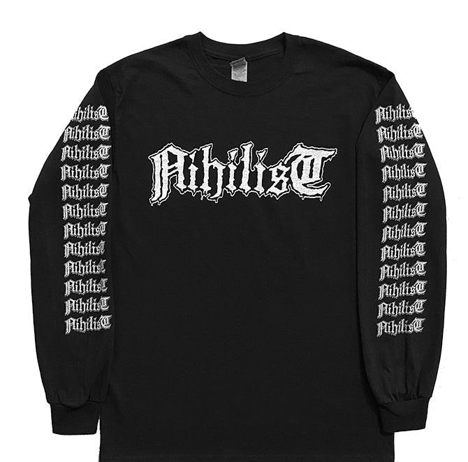 Nihilist " Logo " Long sleeve T shirt with logo sleeve prints