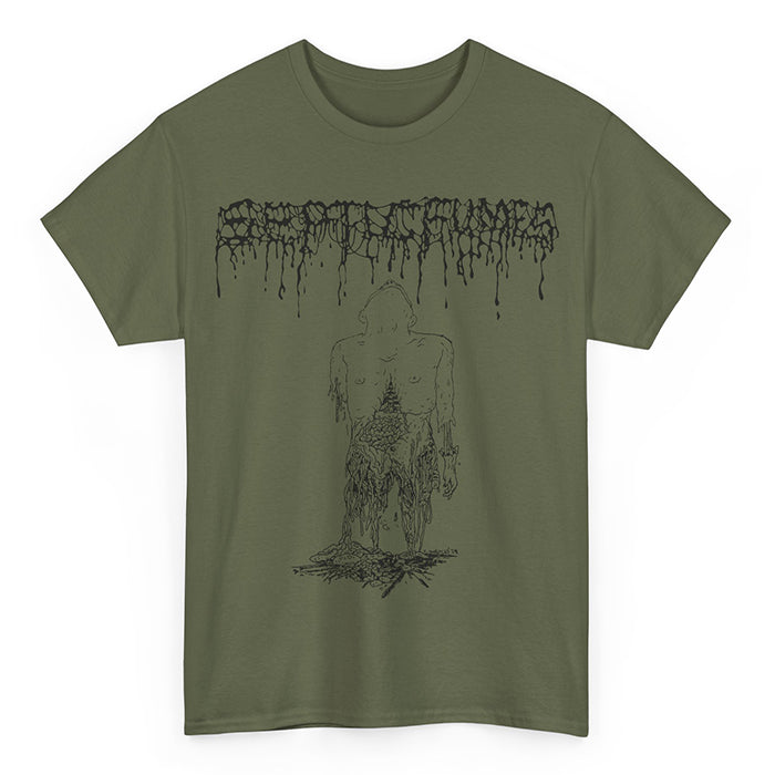 Septic Fumes " Mucilaginous Sewage " T-Shirt Military Green