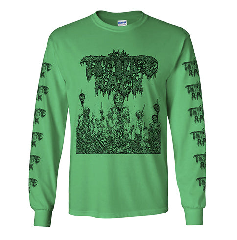 Torture Rack " Pit Of Limbs " Longsleeve Green T-shirt with sleeve print