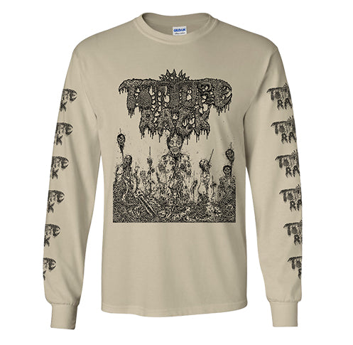 Torture Rack " Pit of Limbs " Longsleeve Sand T-shirt with Sleeve prints