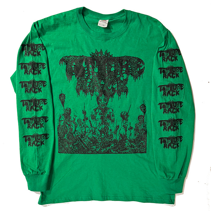 Torture Rack " Pit Of Limbs " Longsleeve Green T-shirt with sleeve print