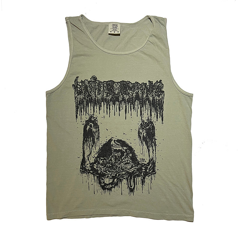 Undergang " Putrid Head " Green Tank Top 