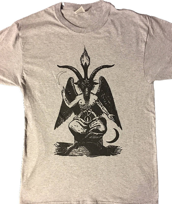 Baphomet Athletic Heather Grey T shirt black Print