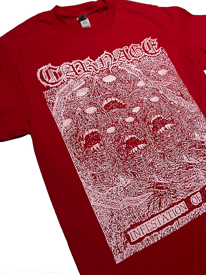 carnage sweden demo cover red infestation of evil swedish death metal demo tape 1989