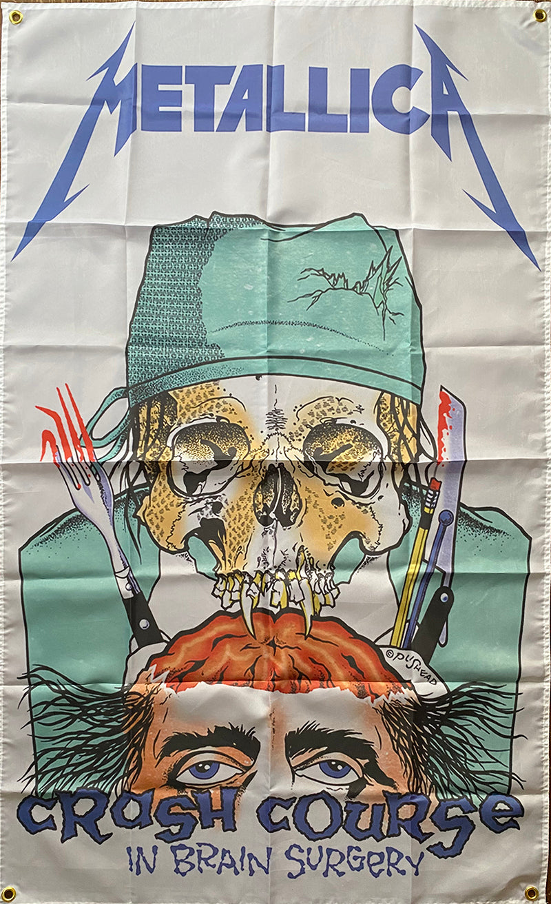 crash course in brain surgery flag white pusheadart