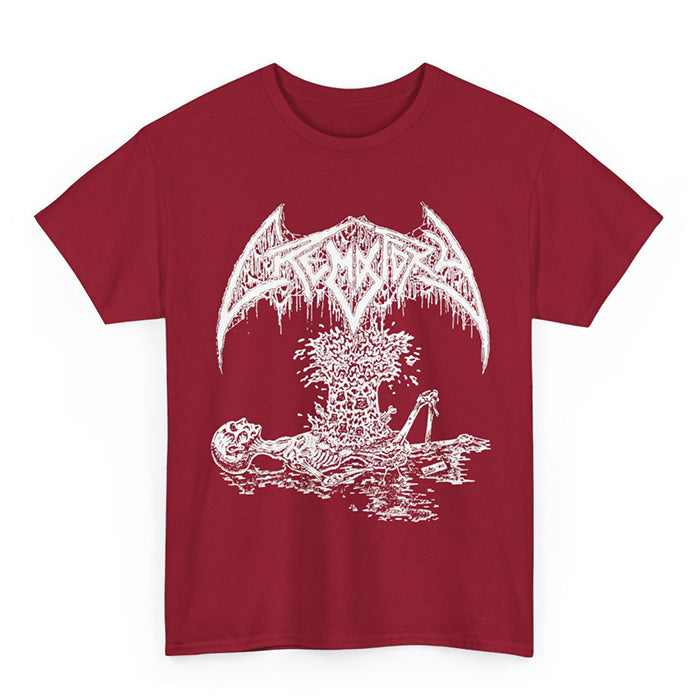 Crematory " Exploding Chest " T shirt Burgandy