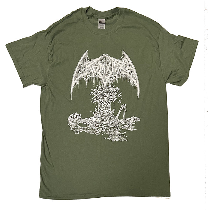 Crematory " Exploding Chest " T shirt Military Green