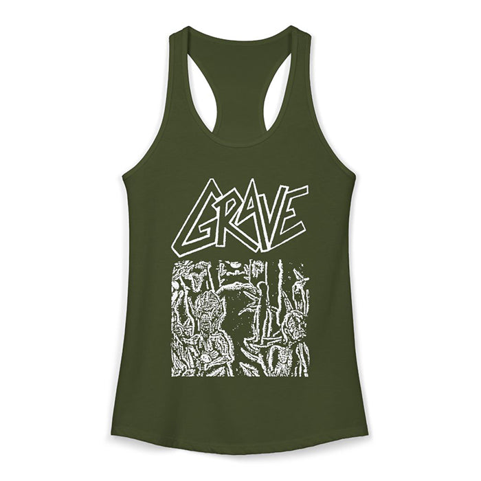 Grave Ladies Racerback Tank Top Green