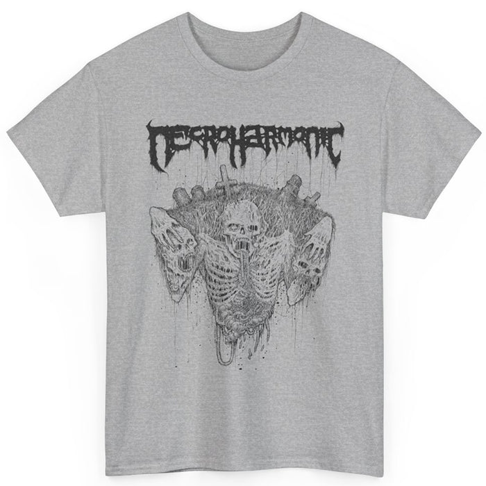 Necroharmonic " Grave Ghoul " T-Shirt Athletic Gray