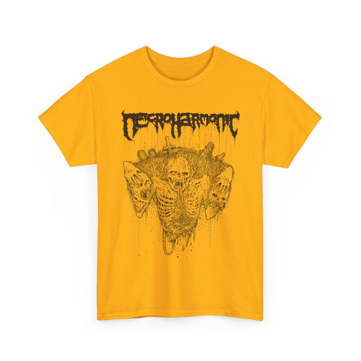Necroharmonic " Grave Ghoul " T shirt Gold