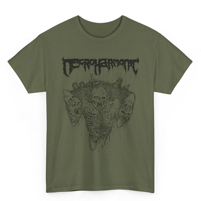 Necroharmonic "Grave Ghoul" T shirt Military Green