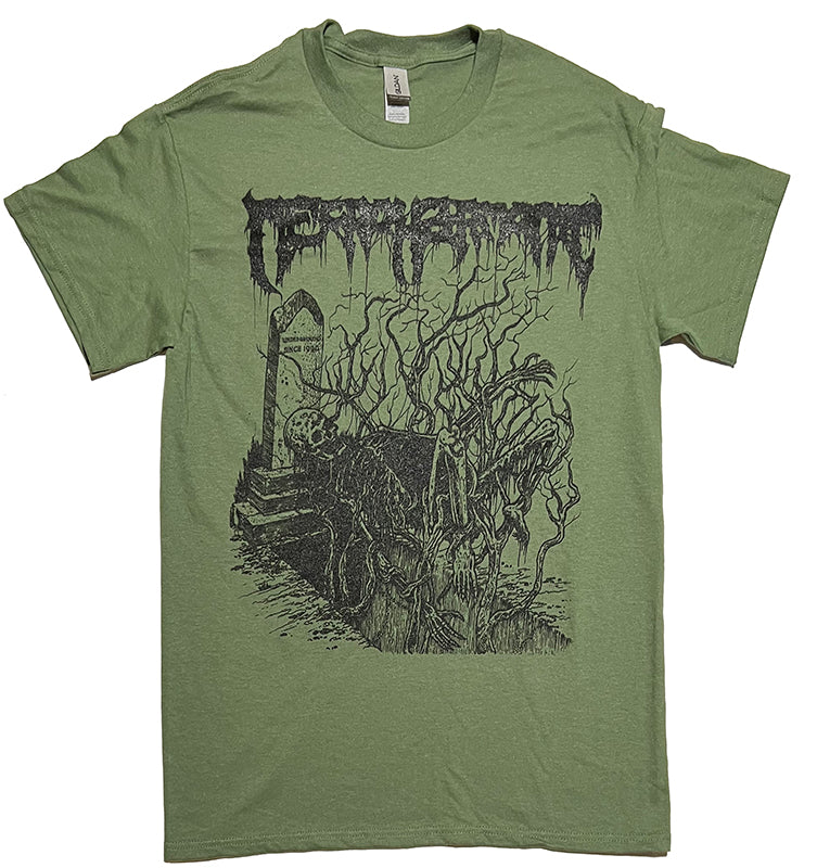 Necroharmonic " Underground since 1990 " Military Green T shirt