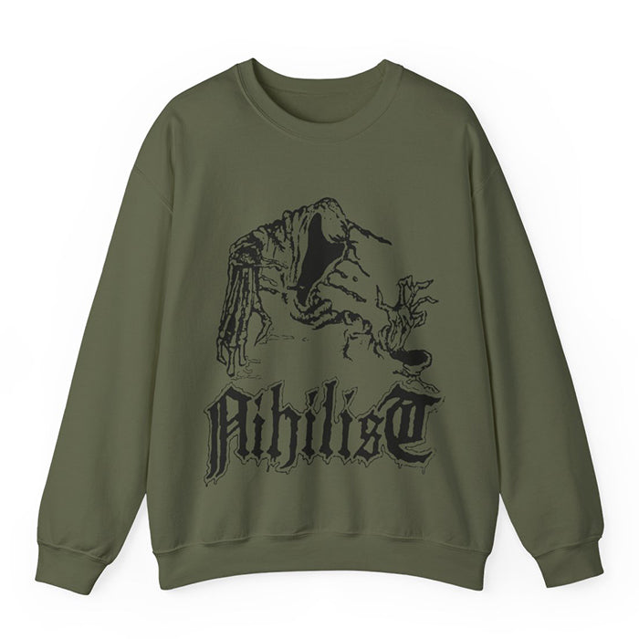 Nihilist " Ghost " Sweatshirt Mililtary Green
