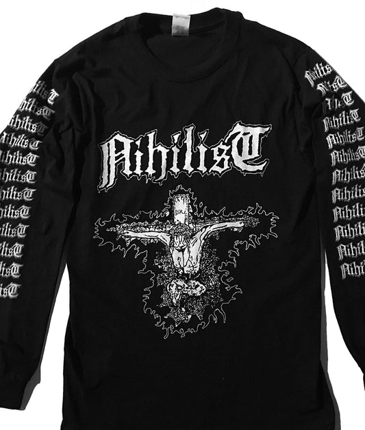 Nihilist " Radiation Sickness " Longsleeve T shirt with logo Sleeve prints