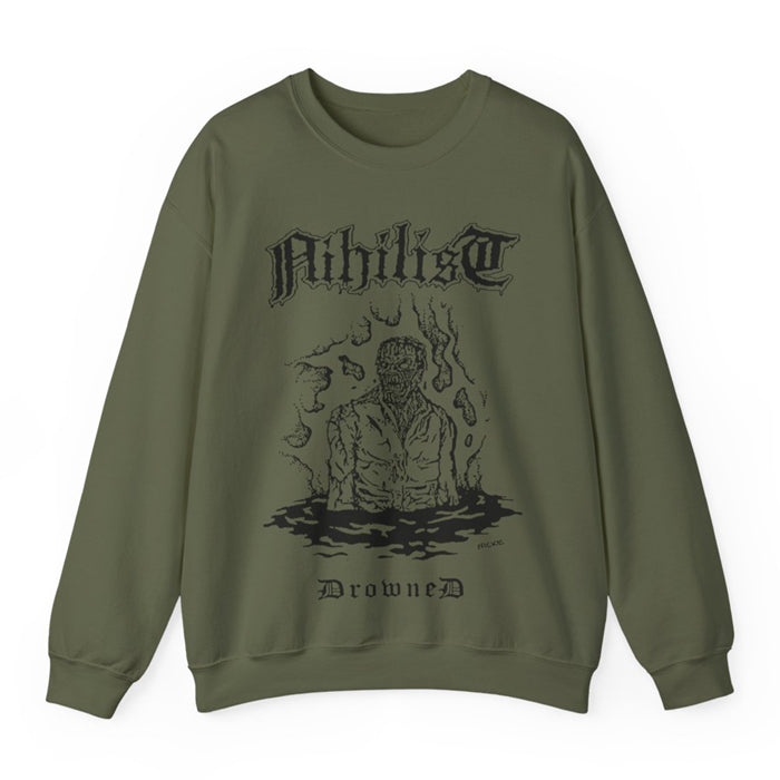 Nihilist " Drowned " Sweatshirt Military Green