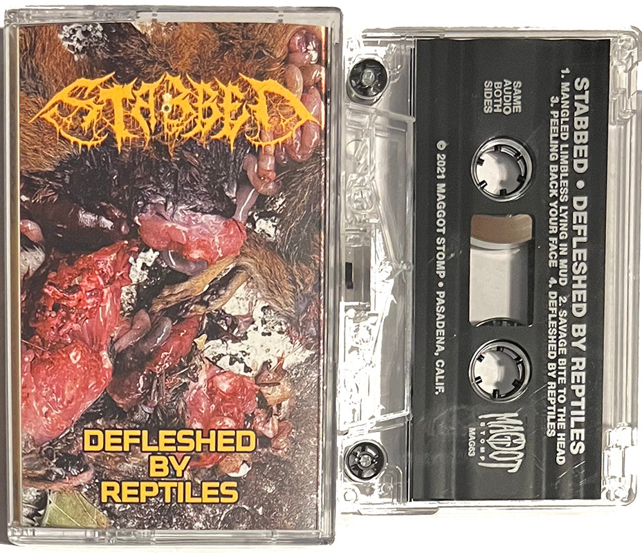Stabbed " Defleshed By Reptiles " Demo Cassette Tape 1st press