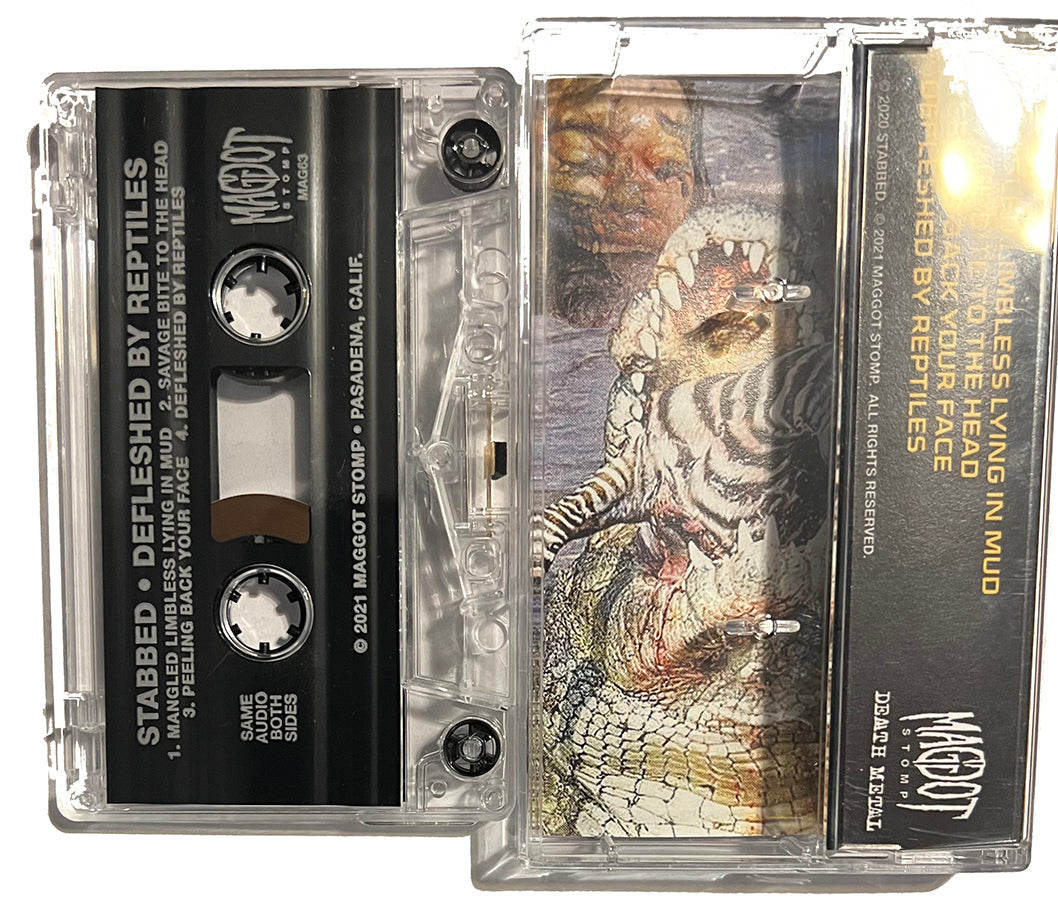 Stabbed " Defleshed By Reptiles " Demo Cassette Tape maggot stomp press rare