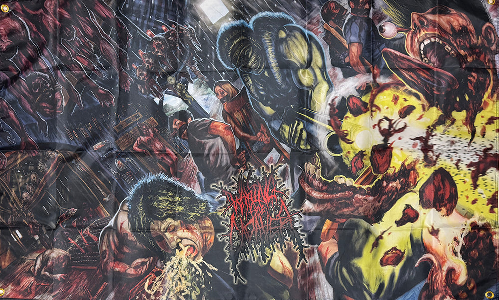Waking The Cadaver " Necromangler" Landscape Banner Tapestry Flag