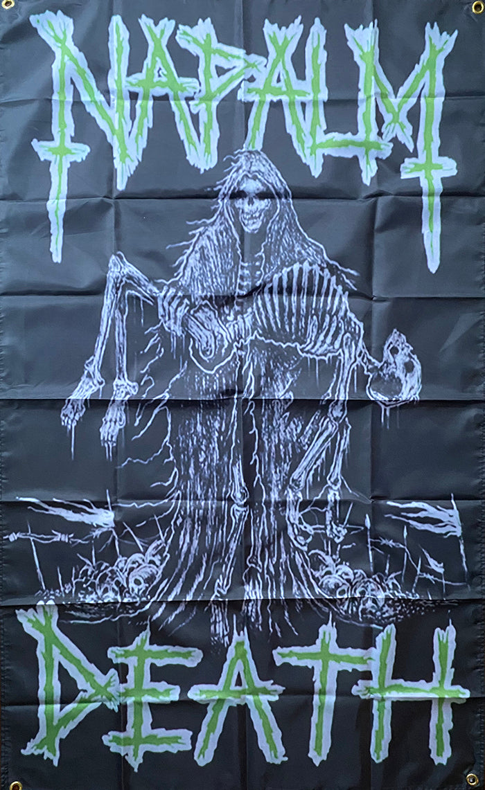 Napalm Death " Life " Green logo Flag / Banner / Tapestry