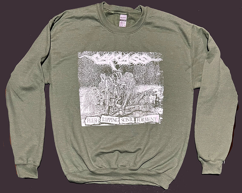 Carcass Flesh Ripping Sonic Torment green sweatshirt crew neck goregrind