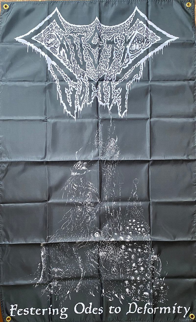 Caustic Vomit " Festering Odes To Deformity " Flag / Banner / Tapestry