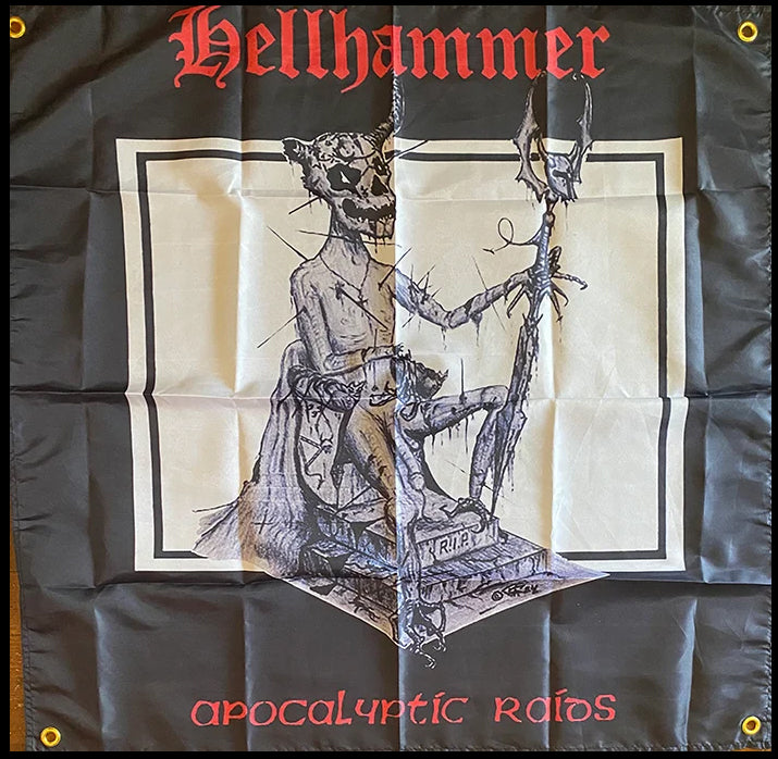 Hellhammer " Apocalyptic Raids " Flag / Tapestry / Banner
