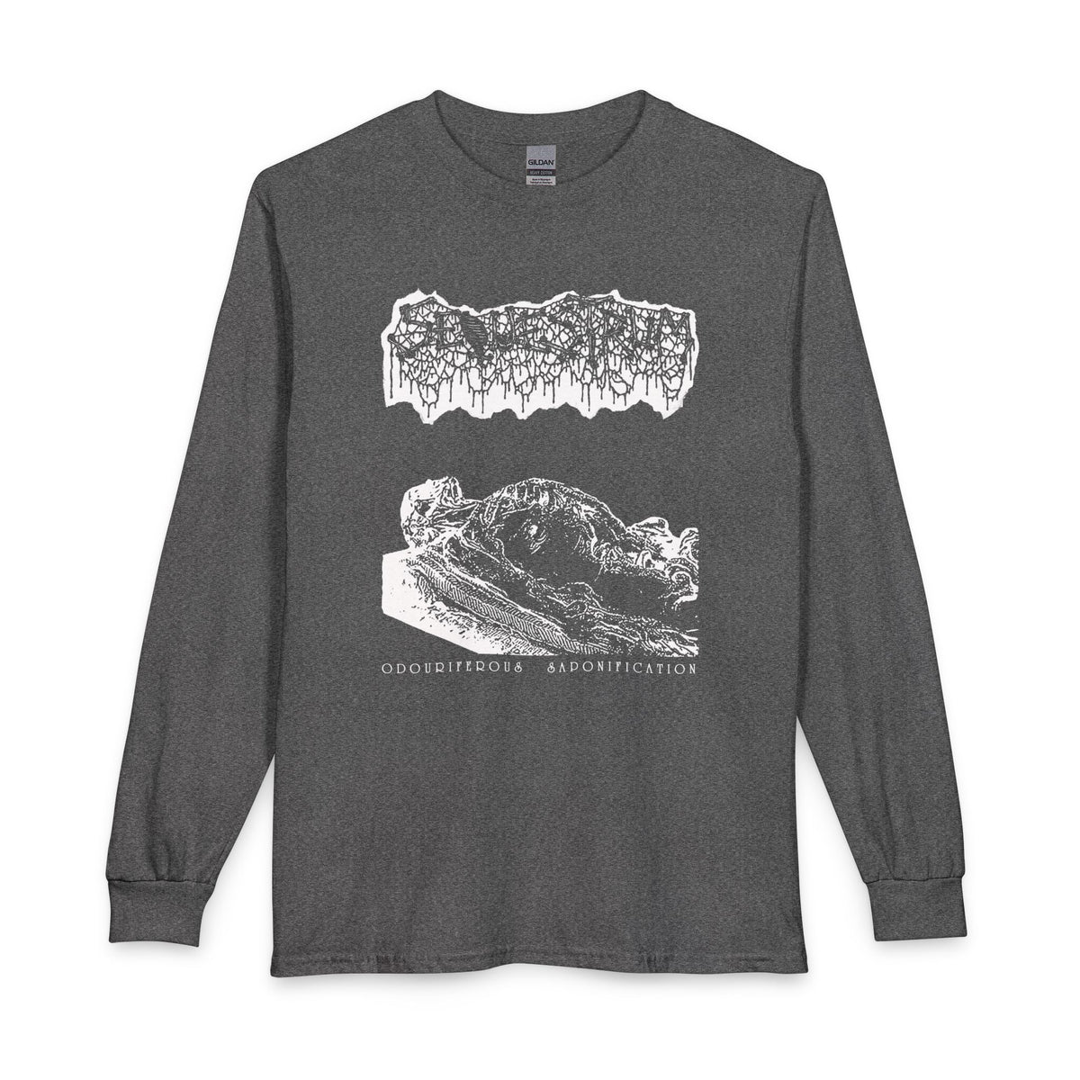 Sequestrum " Odouriferous Saponification " Longsleeve Graphite Heather T-shirt