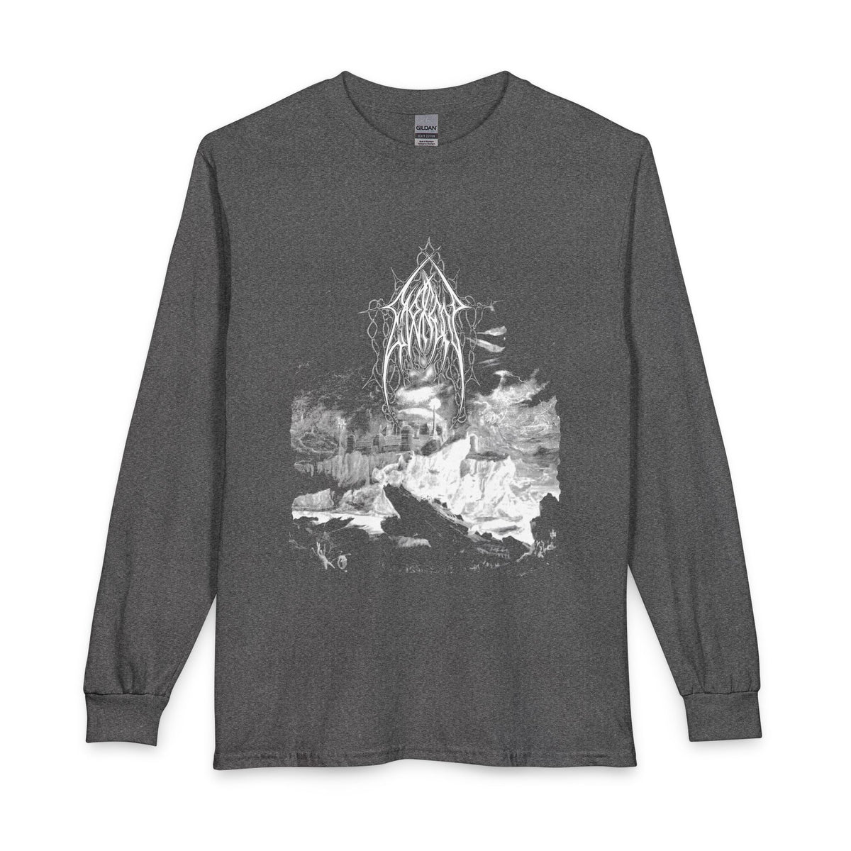 Evoken " Shades Of Night Descending " Longsleeve Graphite Heather T-shirt
