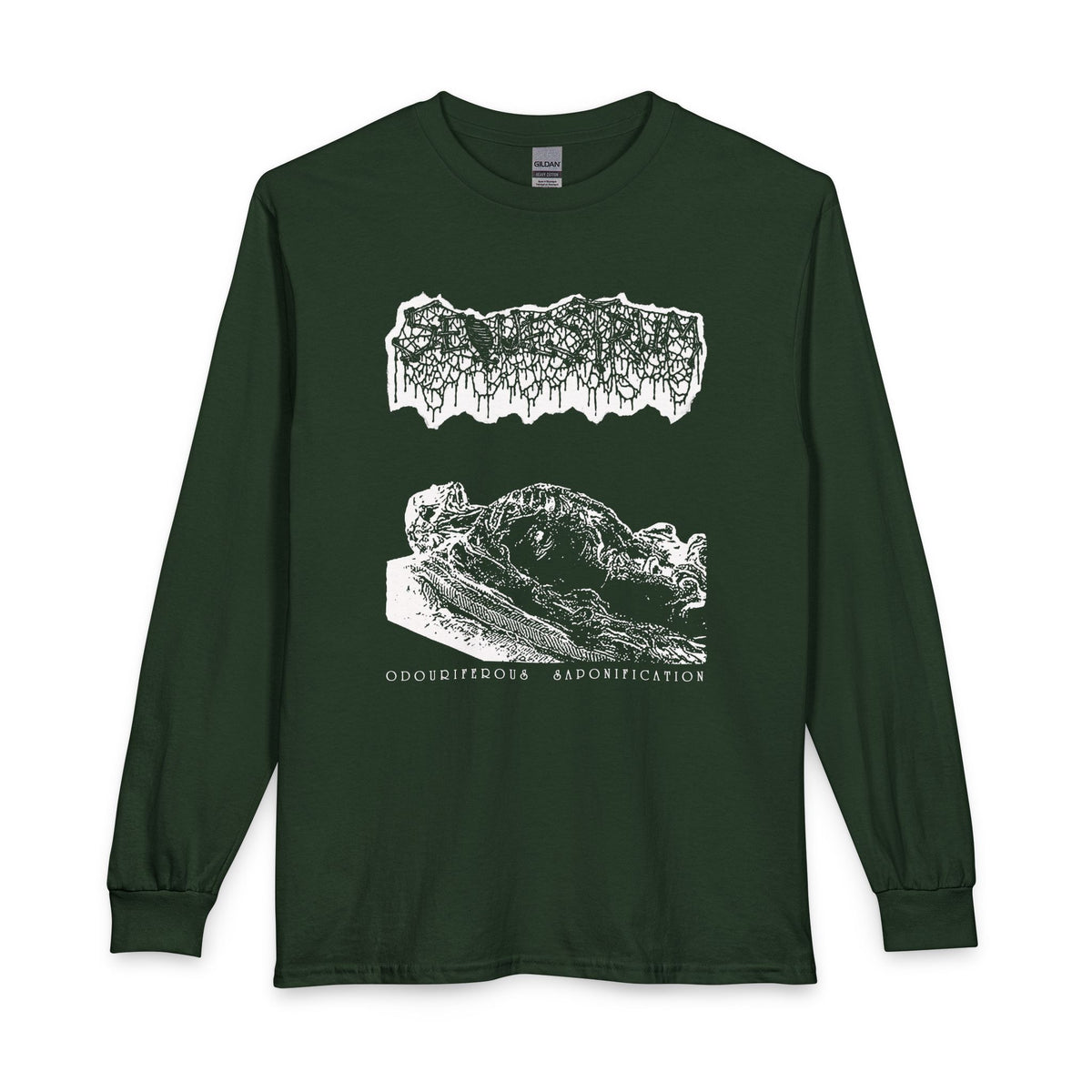 Sequestrum " Odouriferous Saponification " Longsleeve Forest Green T-shirt