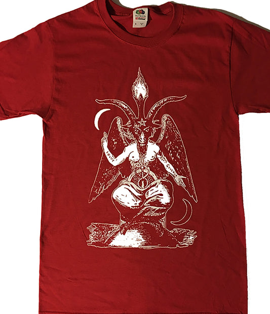 Baphomet red white print halloween T shirt costume idea halloween satan