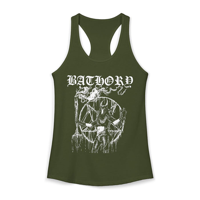 Bathory "Satan is My Master" Racerback Ladies Tanktop Military Green