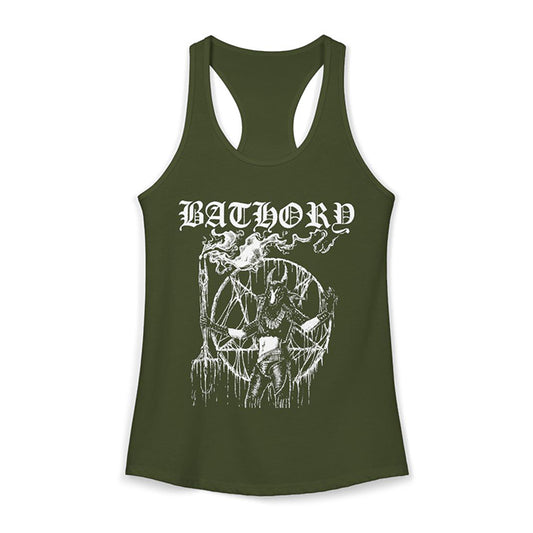 Bathory "Satan is My Master" Racerback Ladies Tanktop Military Green