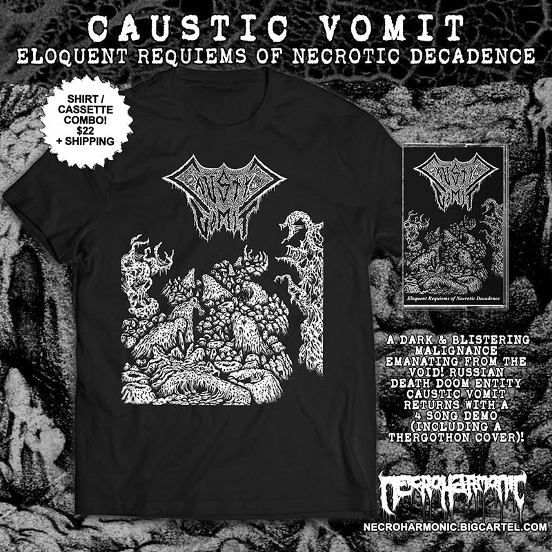 Caustic Vomit  - T shirt + Cassette Tape Combo Deal