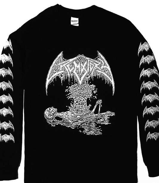 Crematory " Exploding Chest " Long sleeve T-shirt with logo sleeve prints