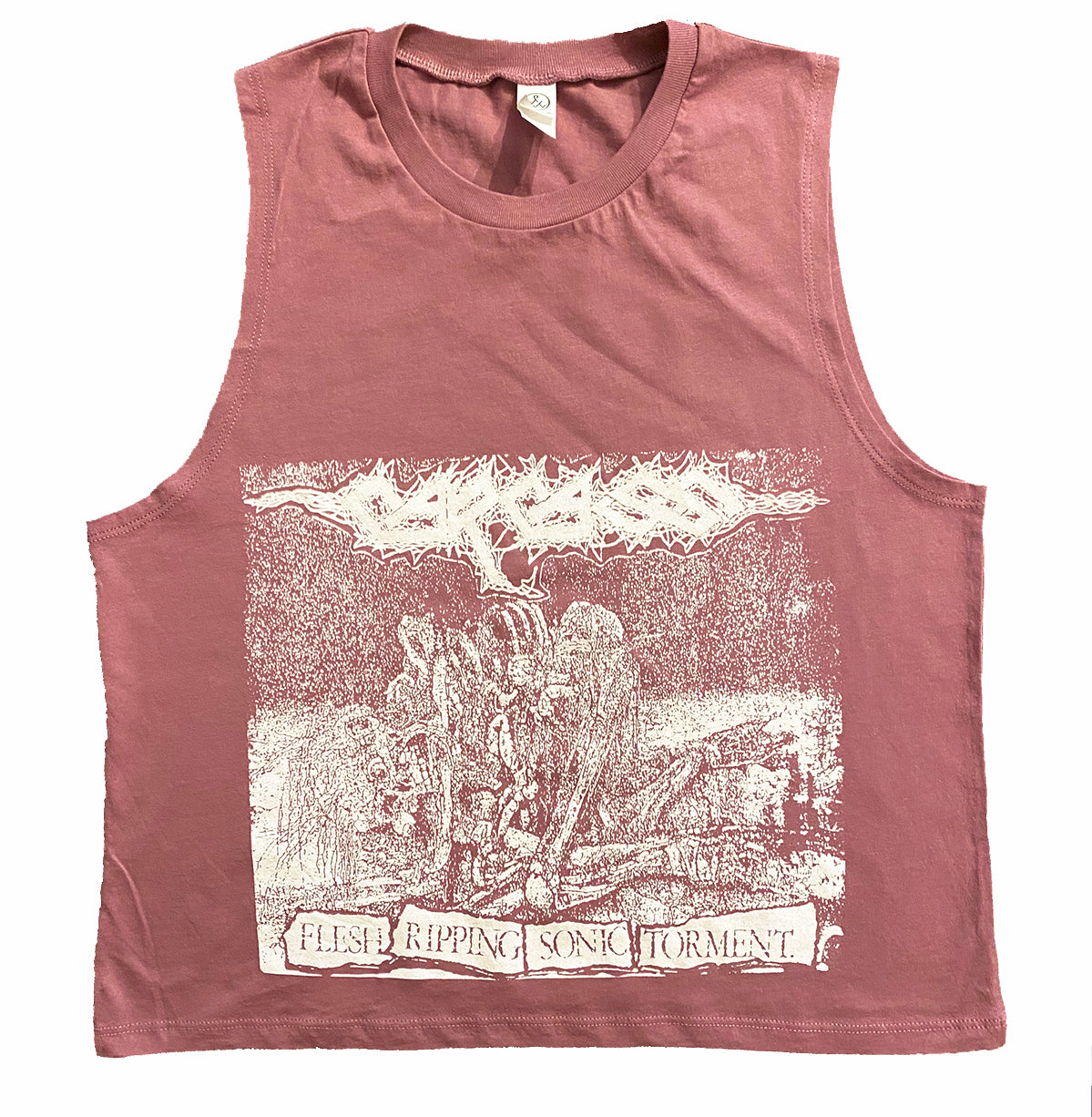 Carcass " Flesh Ripping Sonic Torment " Ladies Crop Pink Muscle tank top