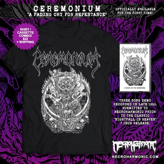 Ceremonium " A Fading Cry For Repentance " T shirt / cassette tape  DEATH DOOM METAL ceremonium