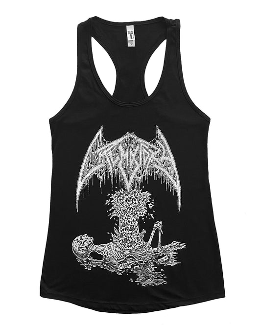 Crematory Exploding chest ladies womans black racer back tank swedish death metal OSDM