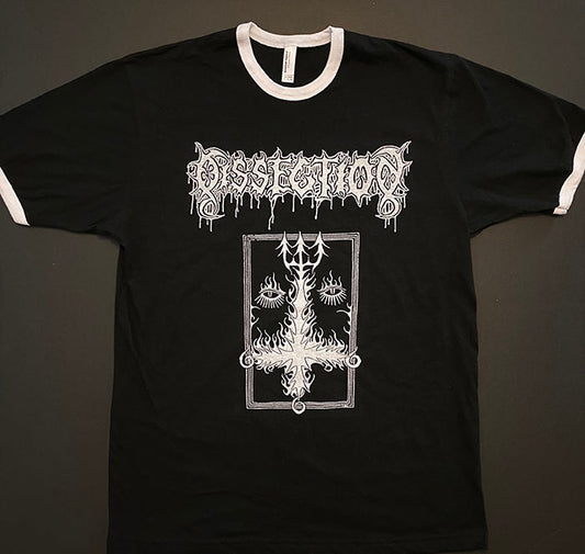 Dissection " Inverted Cross" Black Ringer T shirt Death Metal Black Metal