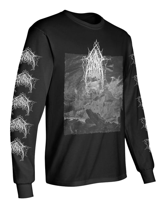 Evoken " Shades Of Night Descending " Long sleeve T shirt with sleeve prints