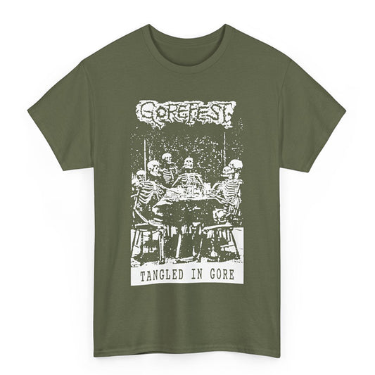 Gorefest " Tangled In Gore " T shirt Mililtary Green