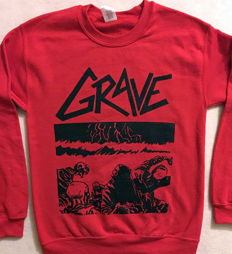 Grave " Sick Disgust Eternal " Sweatshirt Red