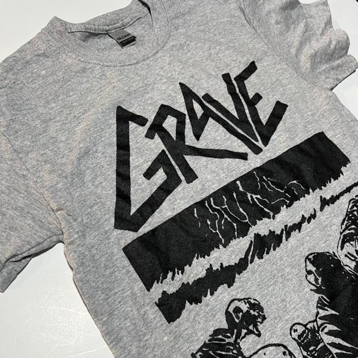 Grave " Sick Disgust Eternal " Athletic Gray T shirt