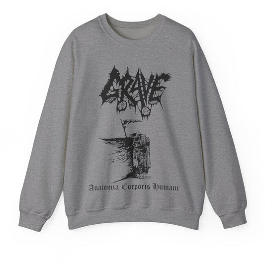 Grave " Anatomía Corporis Humani " sweatshirt Athletic Gray
